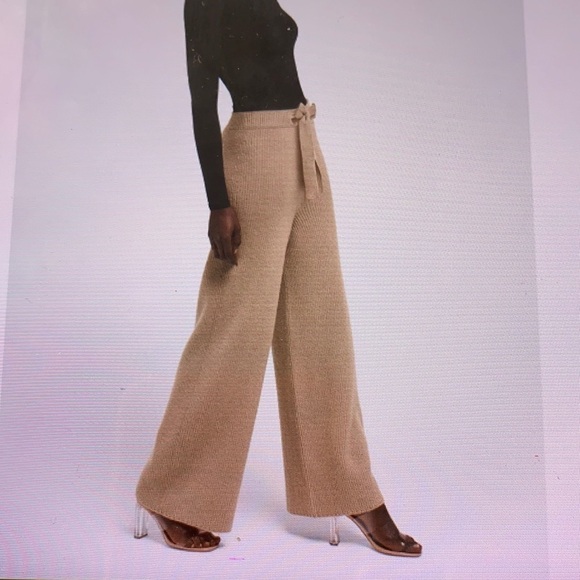Wolford Pants - Wolford Aurora Wool Wide Leg Rib Knit Trousers M